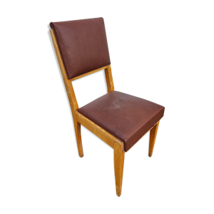 Chaise de 1940-50 skaï - marron