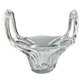 Large crystal fruit basket or basket Art Vannes France