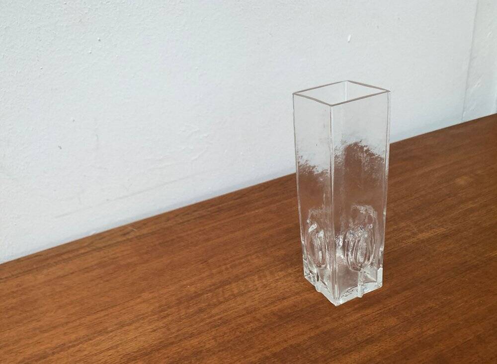 Mid-century Scandinavian glass vase with floral pattern, 1960s.