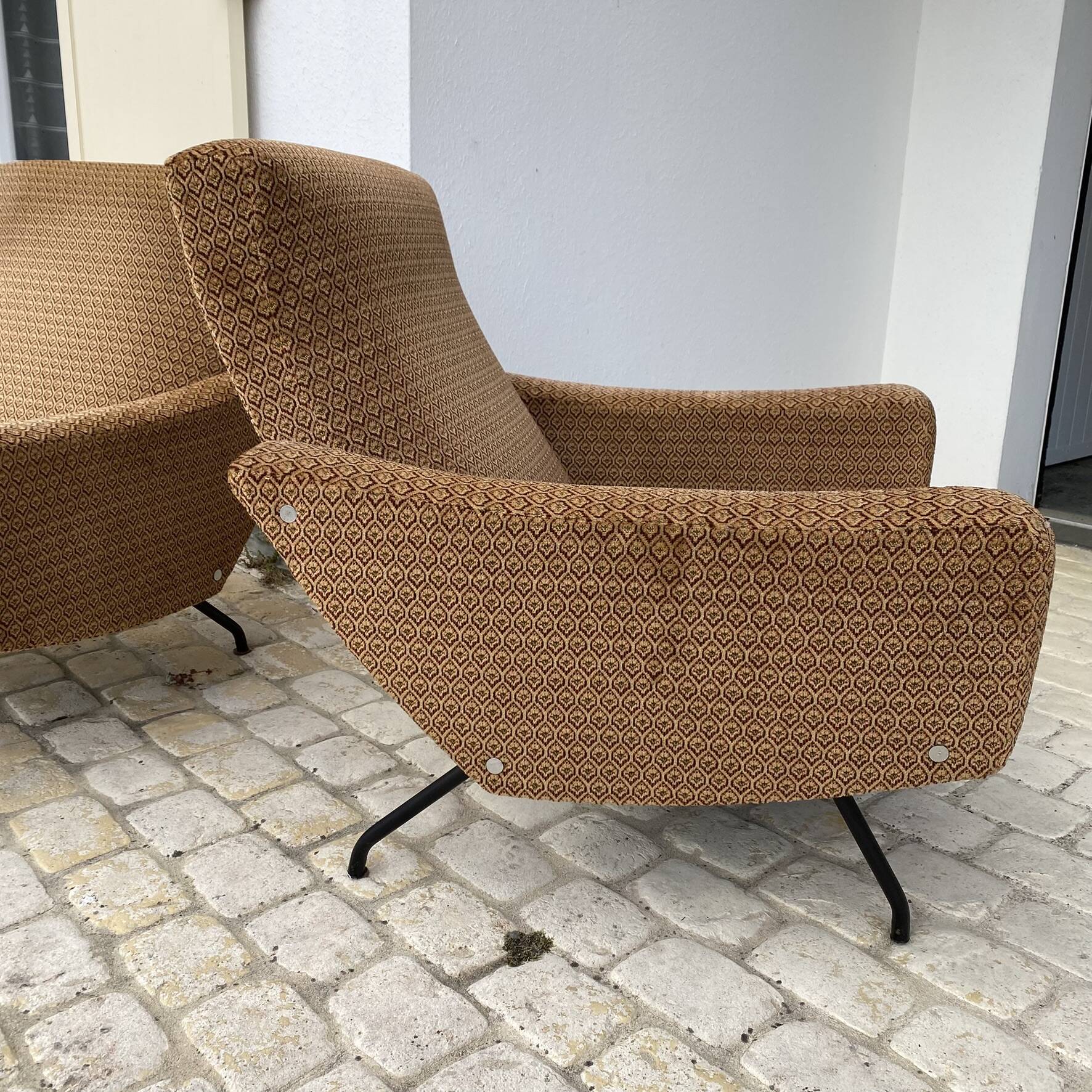 Paire de fauteuils  "galion" Gilbert Steiner , années 60