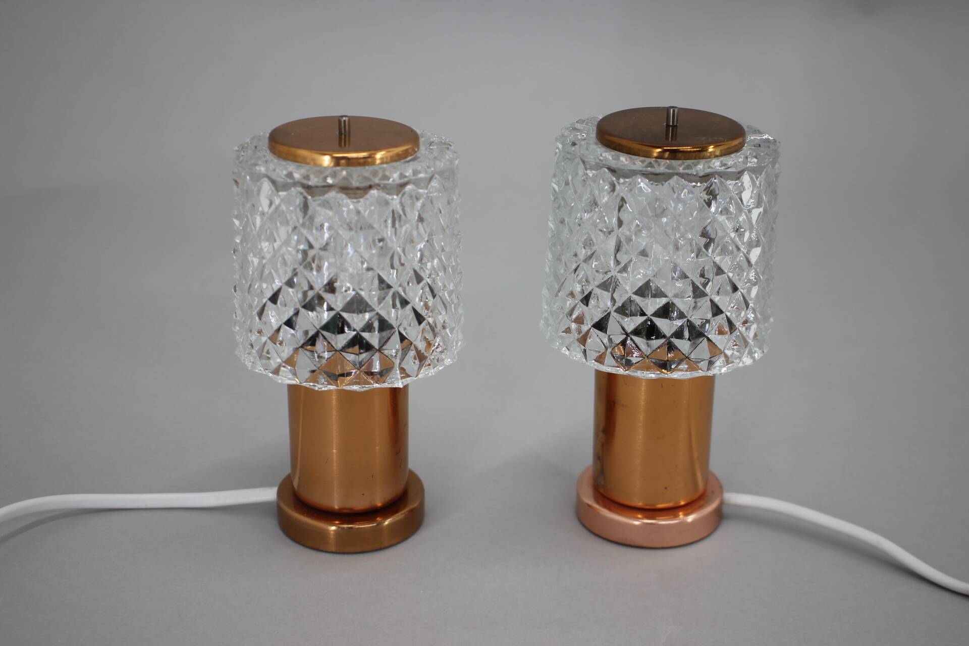 Pair of Table Lamps in Copper by Kamenicky Senov, Czechoslovakia