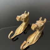 Coppia di Appendiabiti in Bronzo – Italia, Anni '50