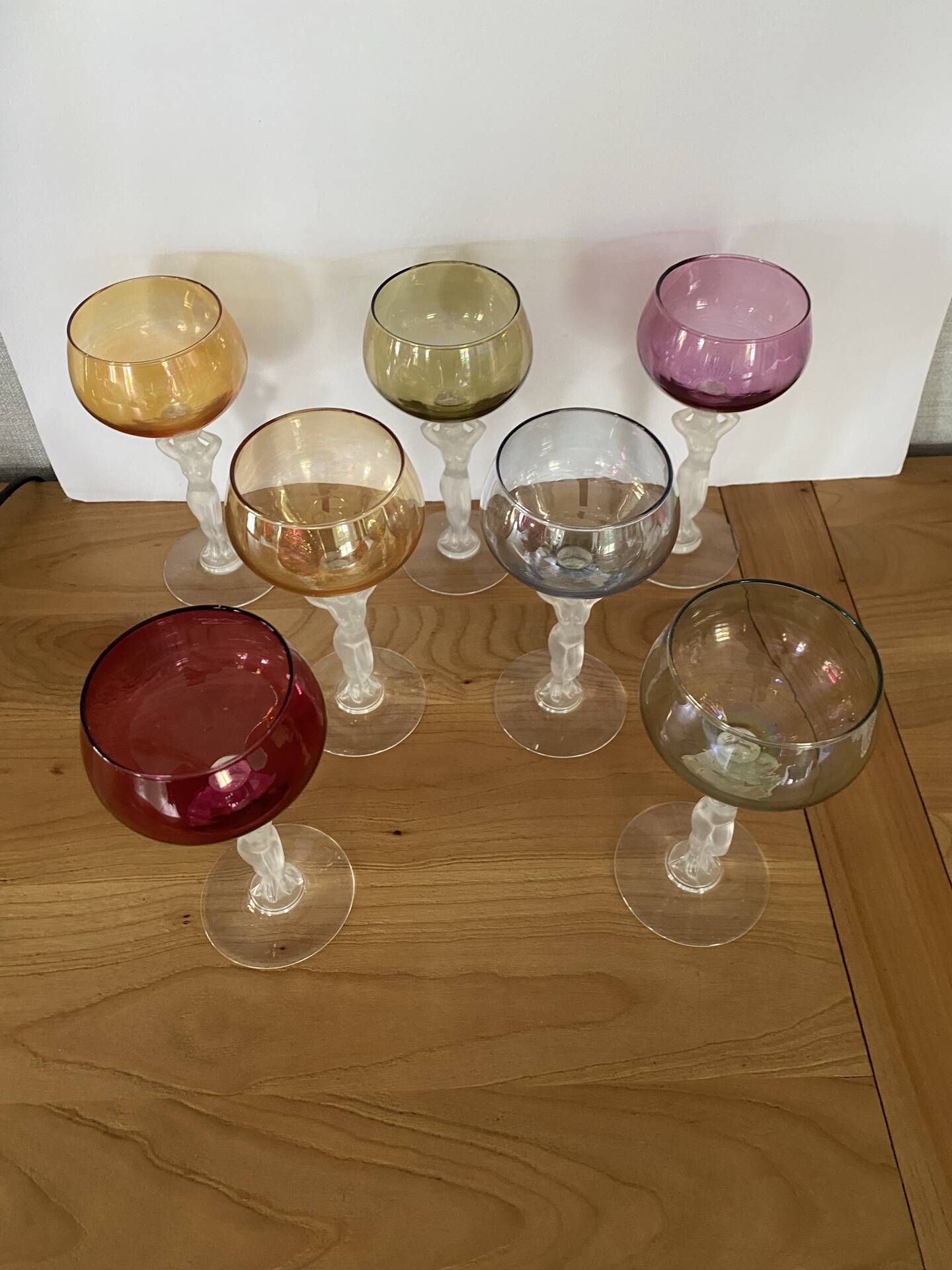 7 verres à vin en cristal de bayel modèle Venus