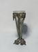 Antique Art Nouveau vase in patinated bronze metal with removable glass.