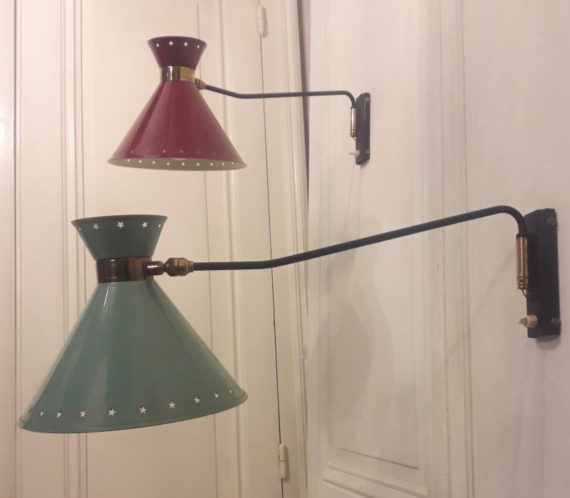 Wall light Diabolo René Mathieu 50s