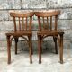 Pair of bistro chairs troquet Parisien in curved wood 1950