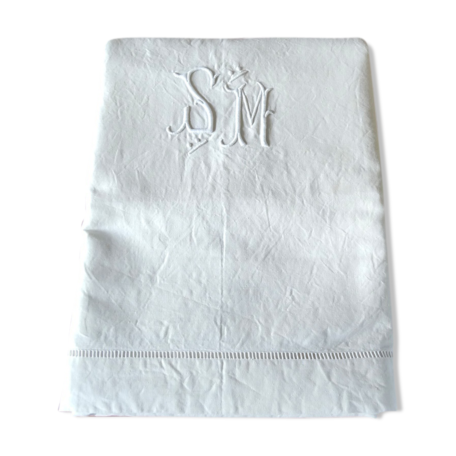 Old sheet with SM monogram