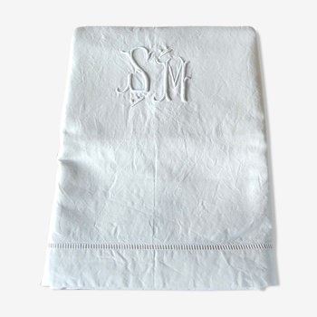 Old sheet with SM monogram