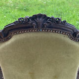 Louis 15 style green velvet chair