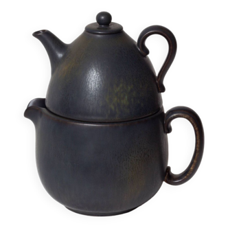 Glazed stoneware double teapot, Gunnar Nylund x Rörstrand, 1950s-1960s