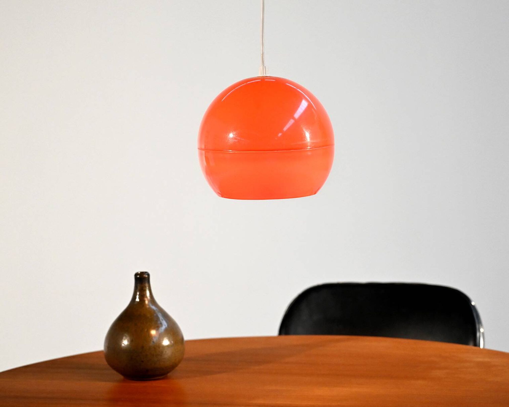 Space Age style ceiling lamp in organge plastic, 1960s