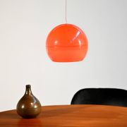 Space Age style ceiling lamp in organge plastic, 1960s