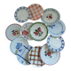 12 mismatched vintage dessert plates