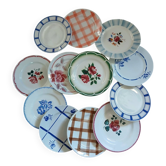 12 mismatched vintage dessert plates