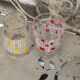 Carafe and 4 glasses with design and vintage patterns 1950/60