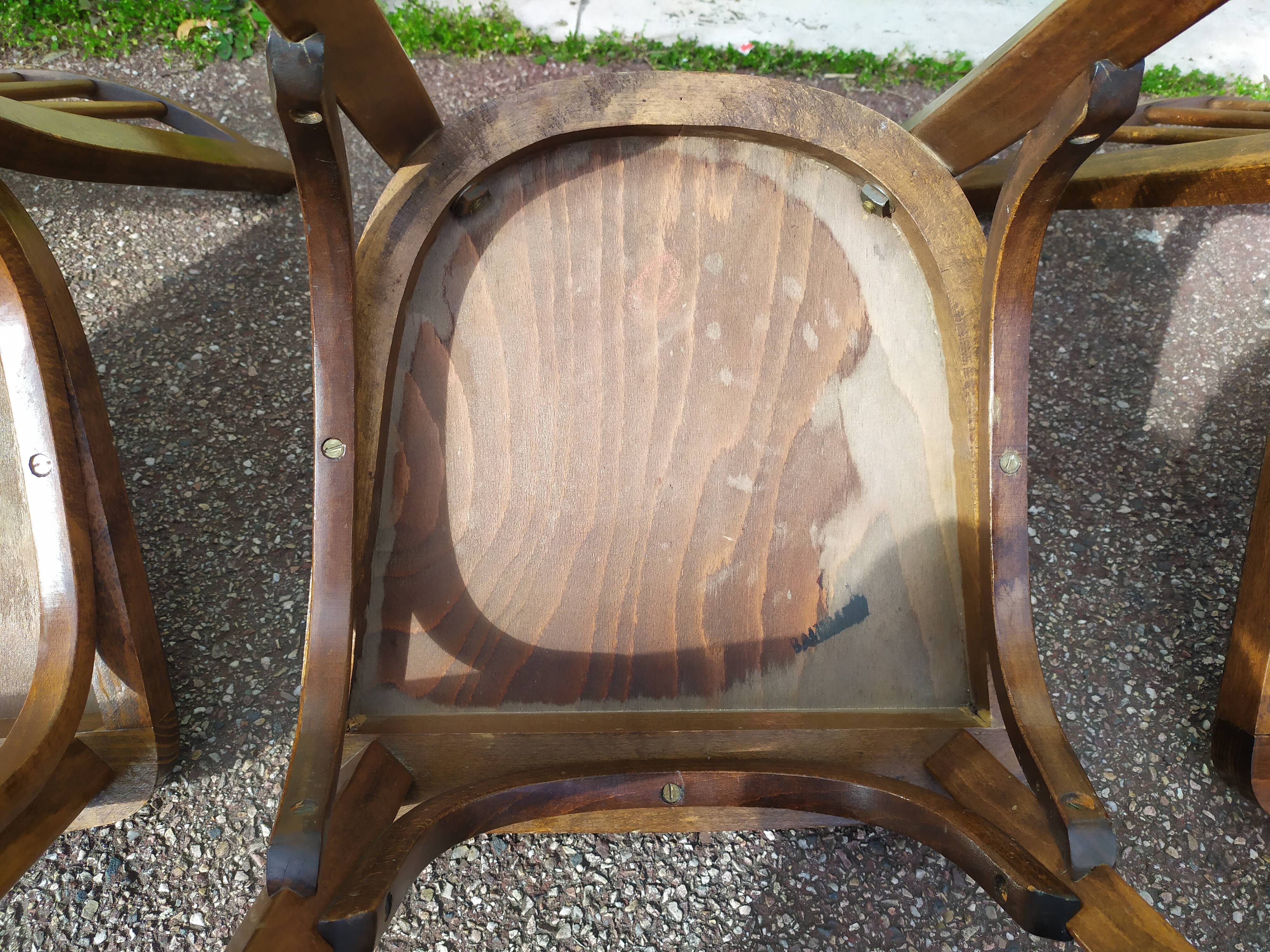 Lot de 4 chaises de bistrot bois Baumann