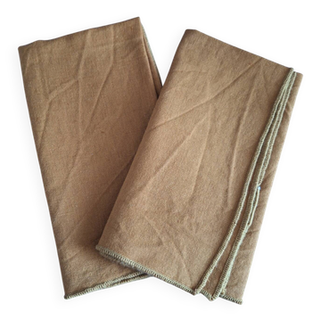 Lot de 2 serviettes de table en coton et lin Bouchara couleur camel ne