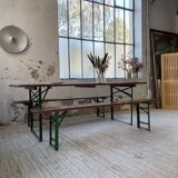 Guinguette table and its 2 benches