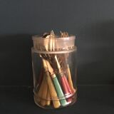 Set of brass dessert forks