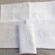 5 monogrammed napkins "EH"