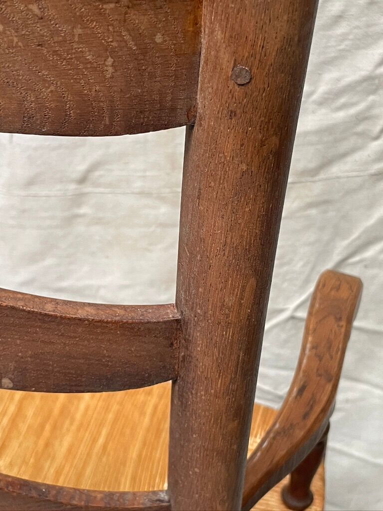 Pair of straw armchairs