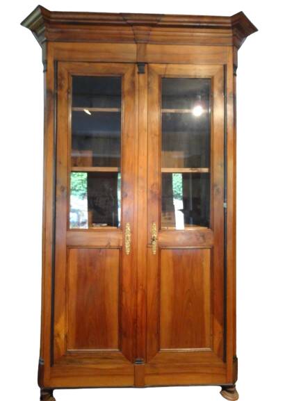 Large director's bookcase in solid walnut, 19th century.