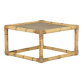 Table basse Bambou & rotin, Italie années 1960s.