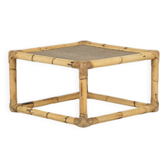 Bamboo & rattan coffee table, Italy 1960s.