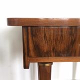 Walnut and brass bedside table