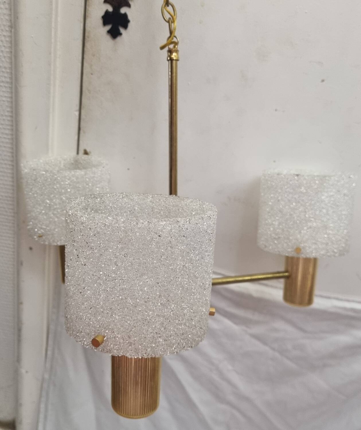 Perplex chandelier, 3 lights from 1970