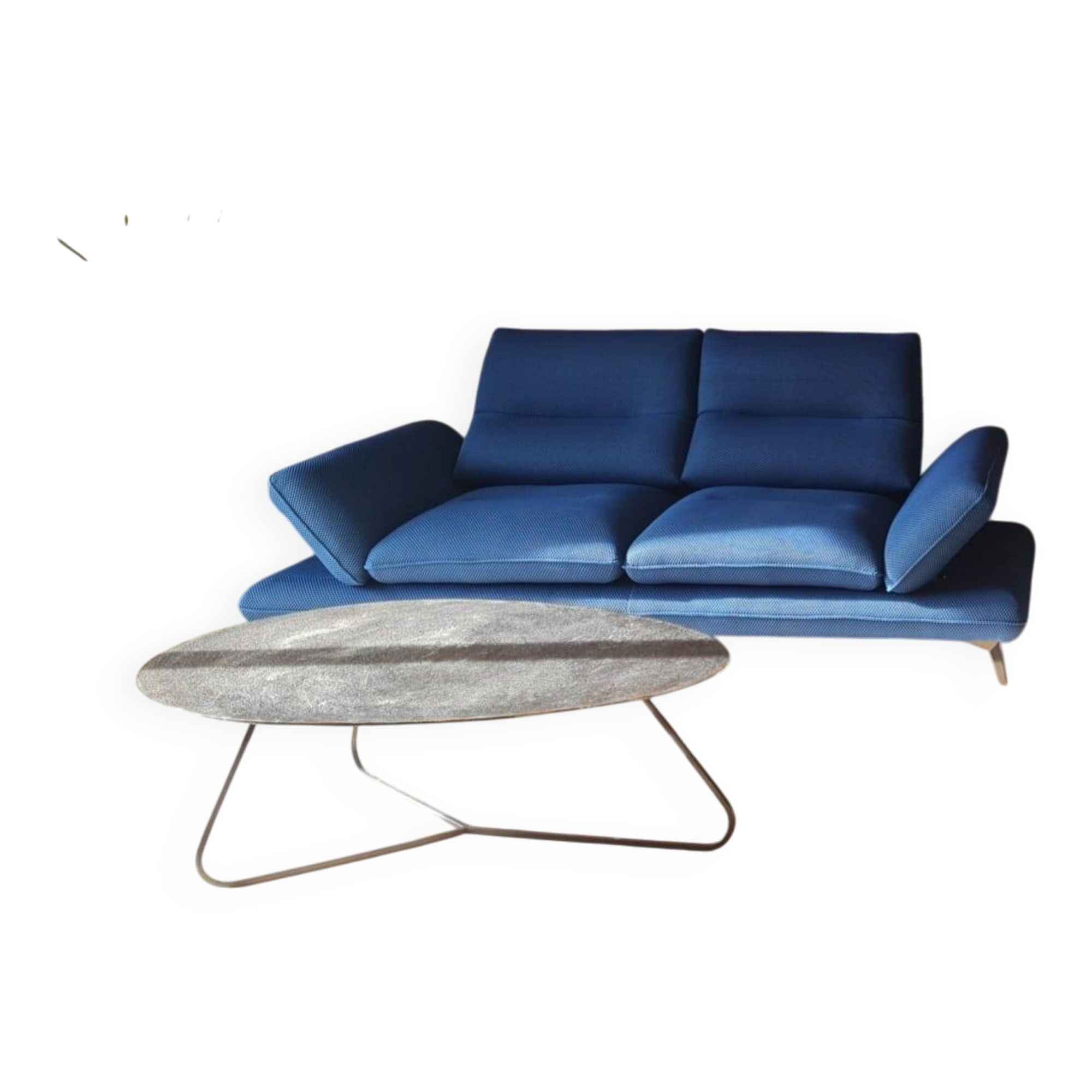 Canape contemporain aerre italia bleu 2 places