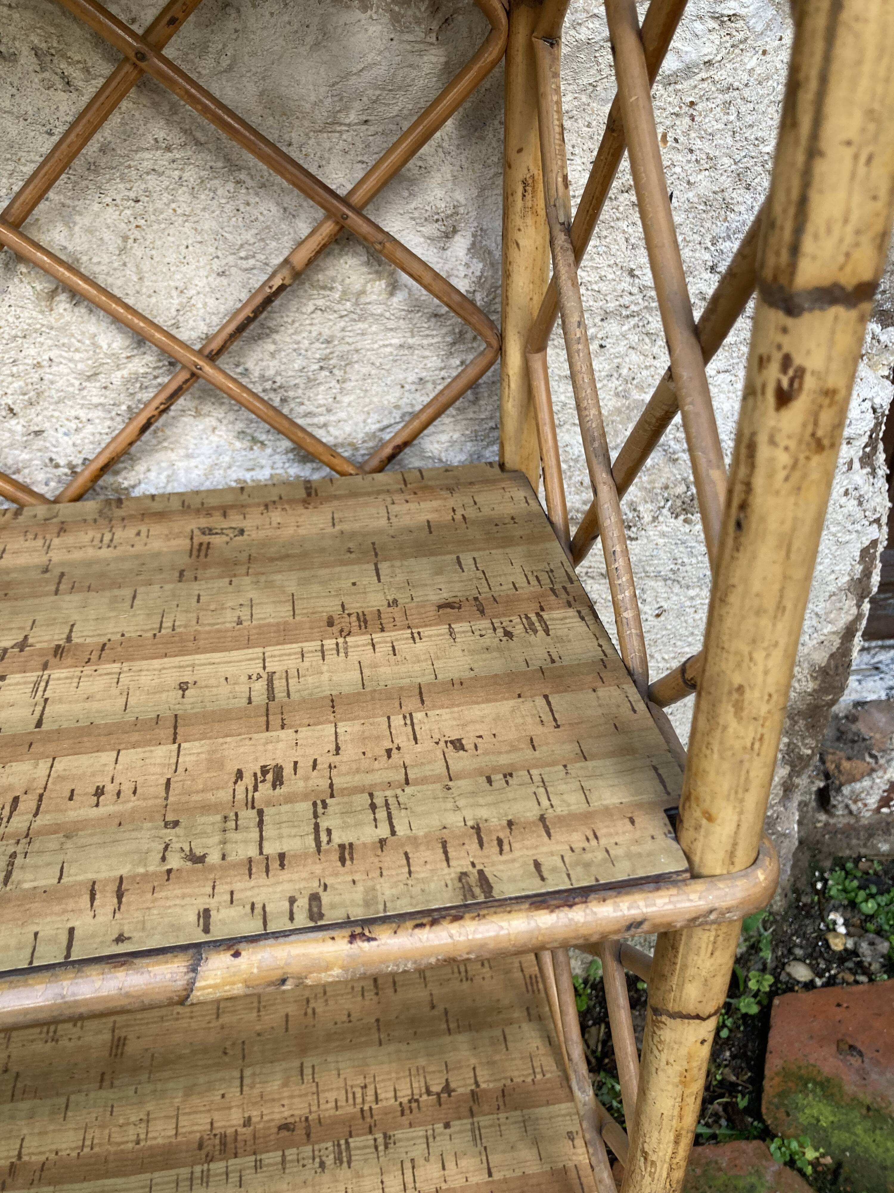 Vintage rattan shelf