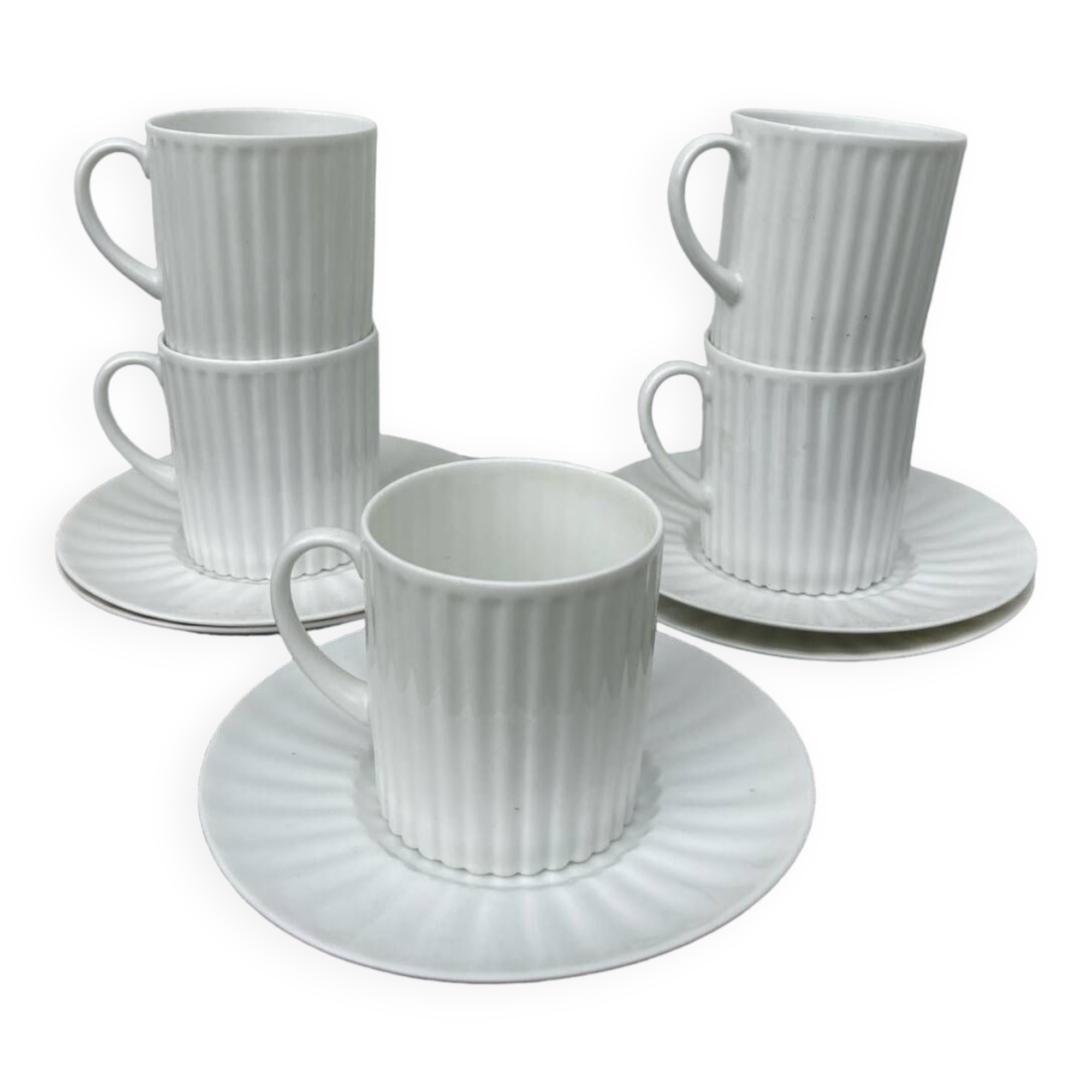 Limoges white porcelain coffee cups