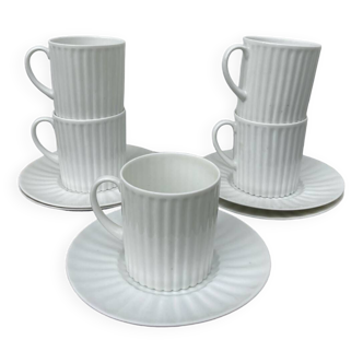 Tasses à café en porcelaine blanche Limoges