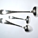 3 cuillères à sauce et louche Rubans croisés nœuds en métal argenté Reneka