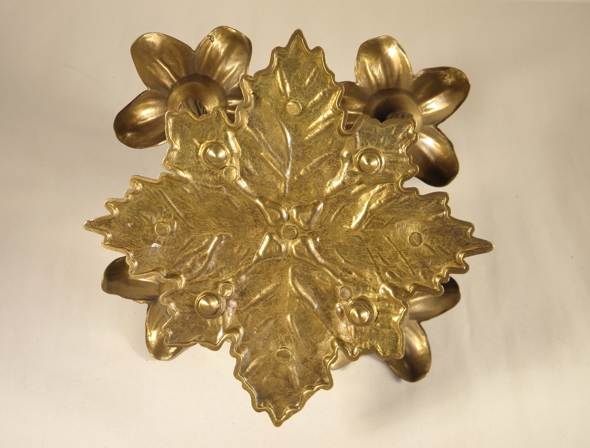 Candlestick - candlestick " flowers " in gilded bronze