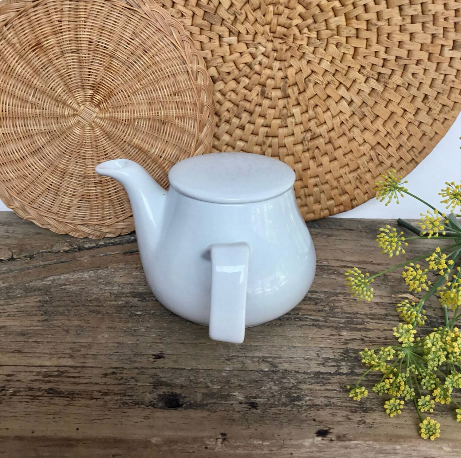Vintage white teapot