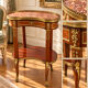 Kidney table in mahogany, brocatelle marble, Louis XV Transition, 19th century.