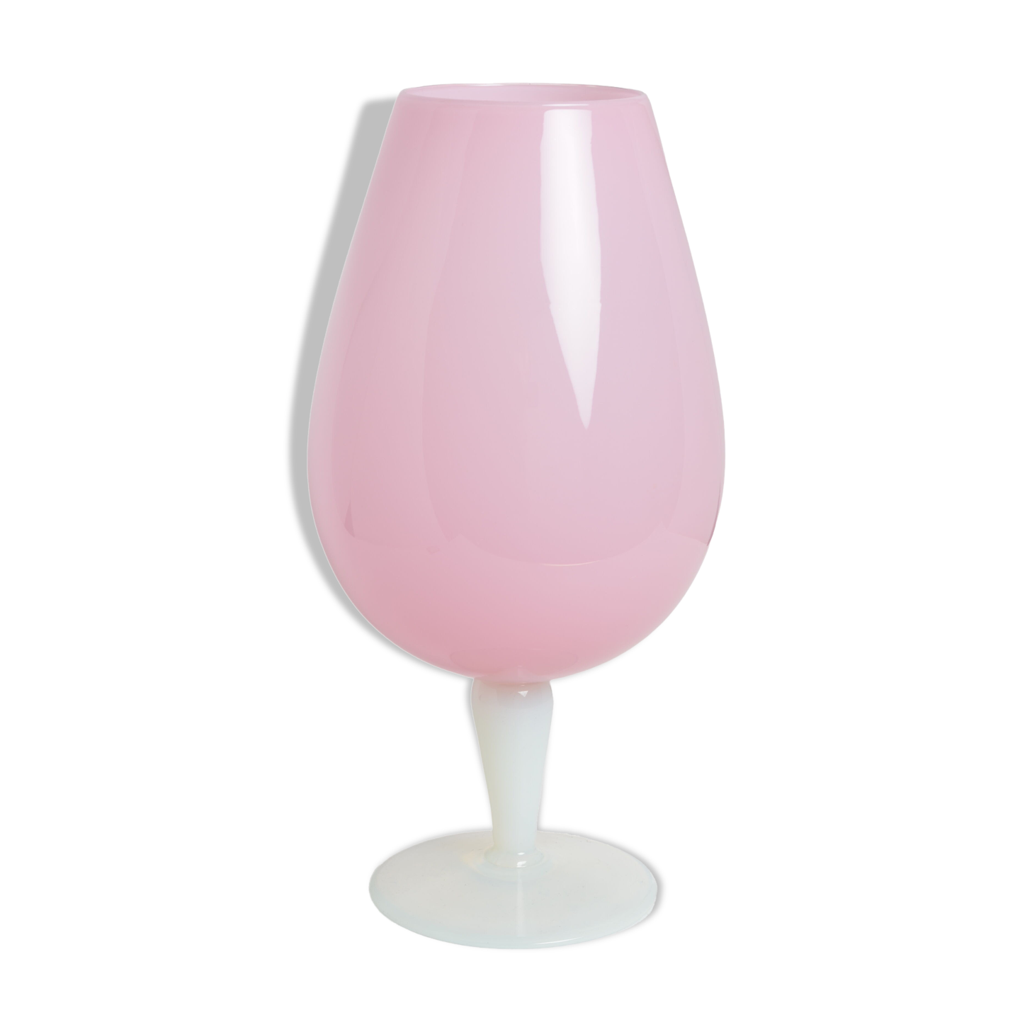 Pink opaline foot vase