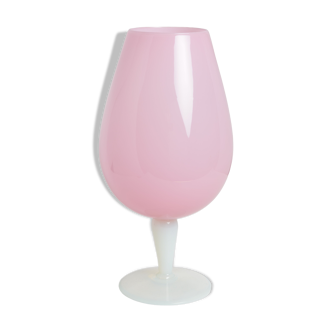 Pink opaline foot vase