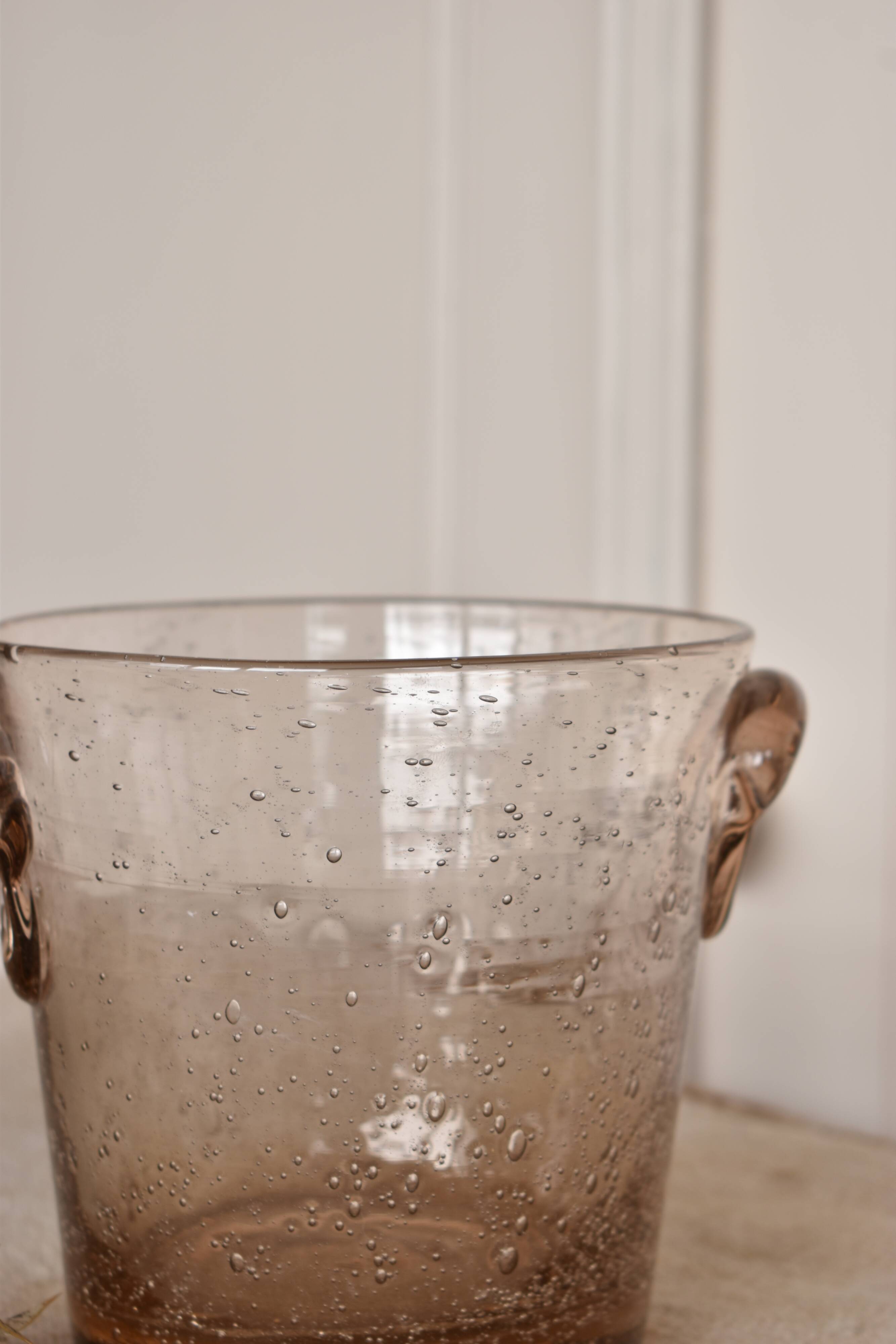 Ice bucket biot old bubble glass