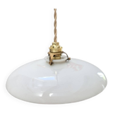 Suspension, Art Deco portable lamp in smooth opaline