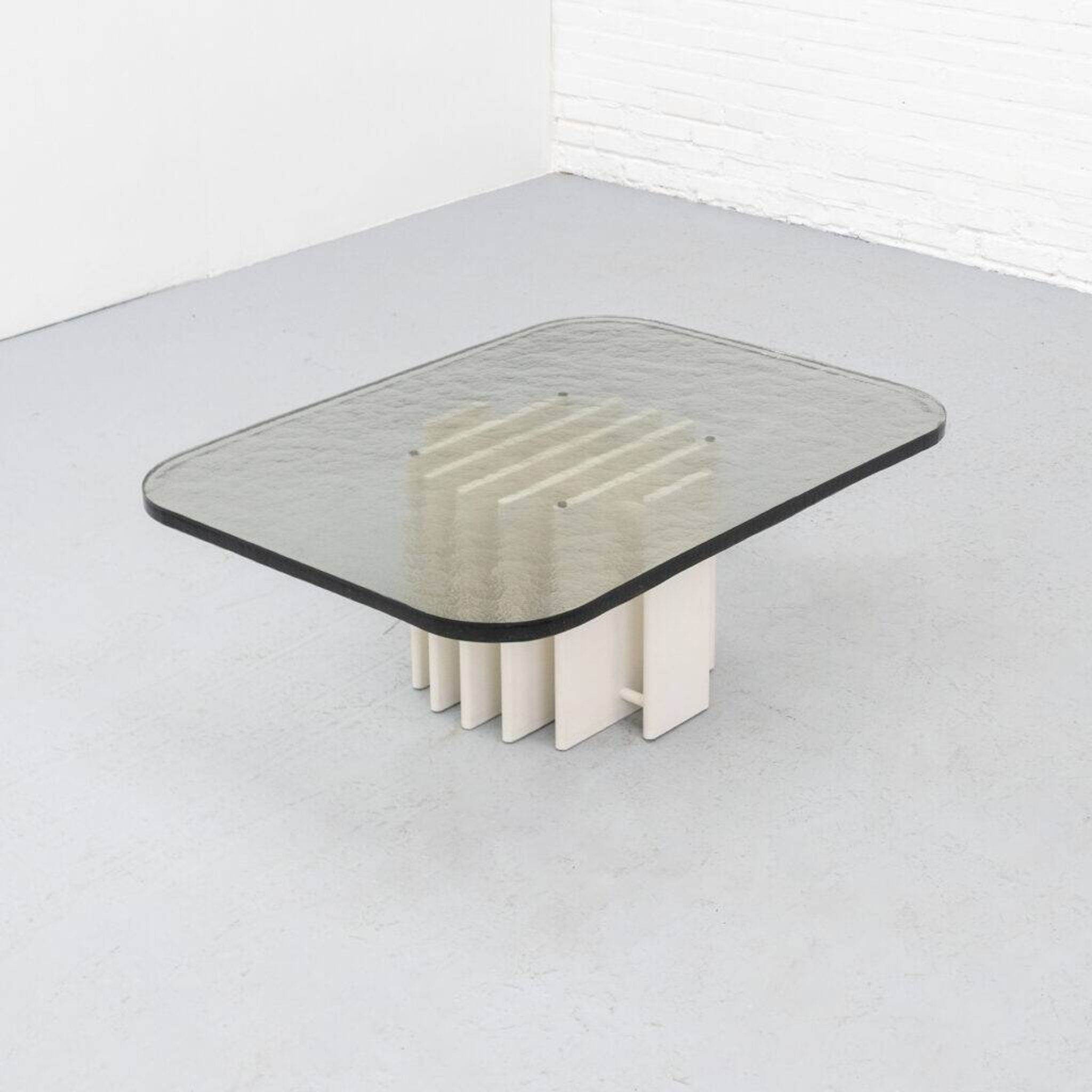 Heinz Lilienthal glass coffee table 1970s