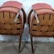 2 fauteuils bridge moustache années 50 rose pale