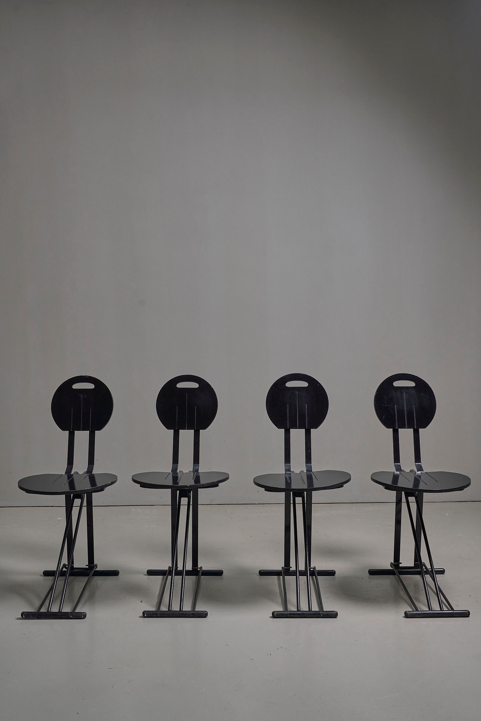 Set of 4 Italian folding chairs from the 1980s
