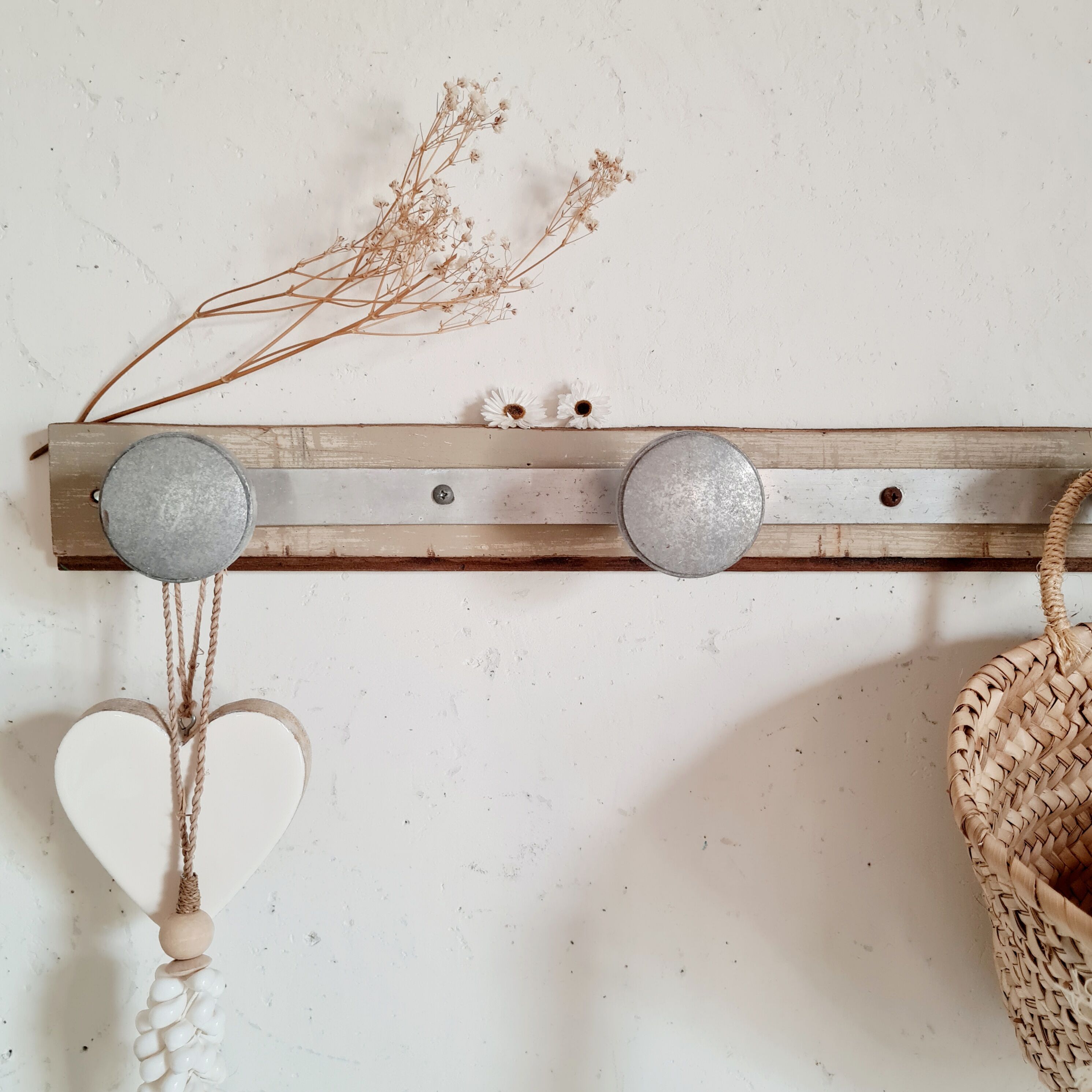 Old coat rack wood and metal