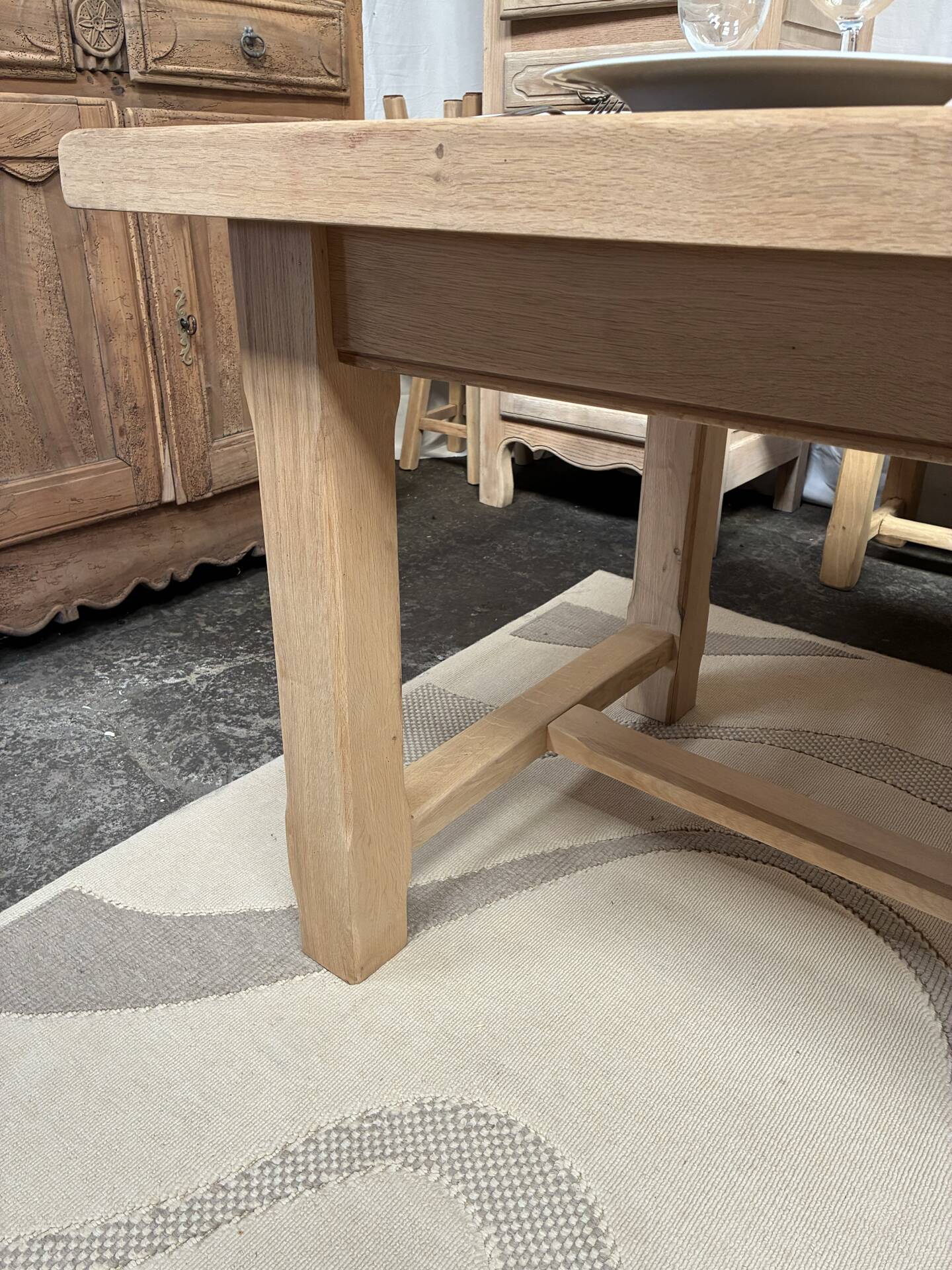 Solid oak farmhouse table