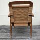 Vintage armchair 1940 in mahogany and braided rope