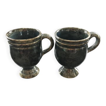 Paire de tasses bleu nuit