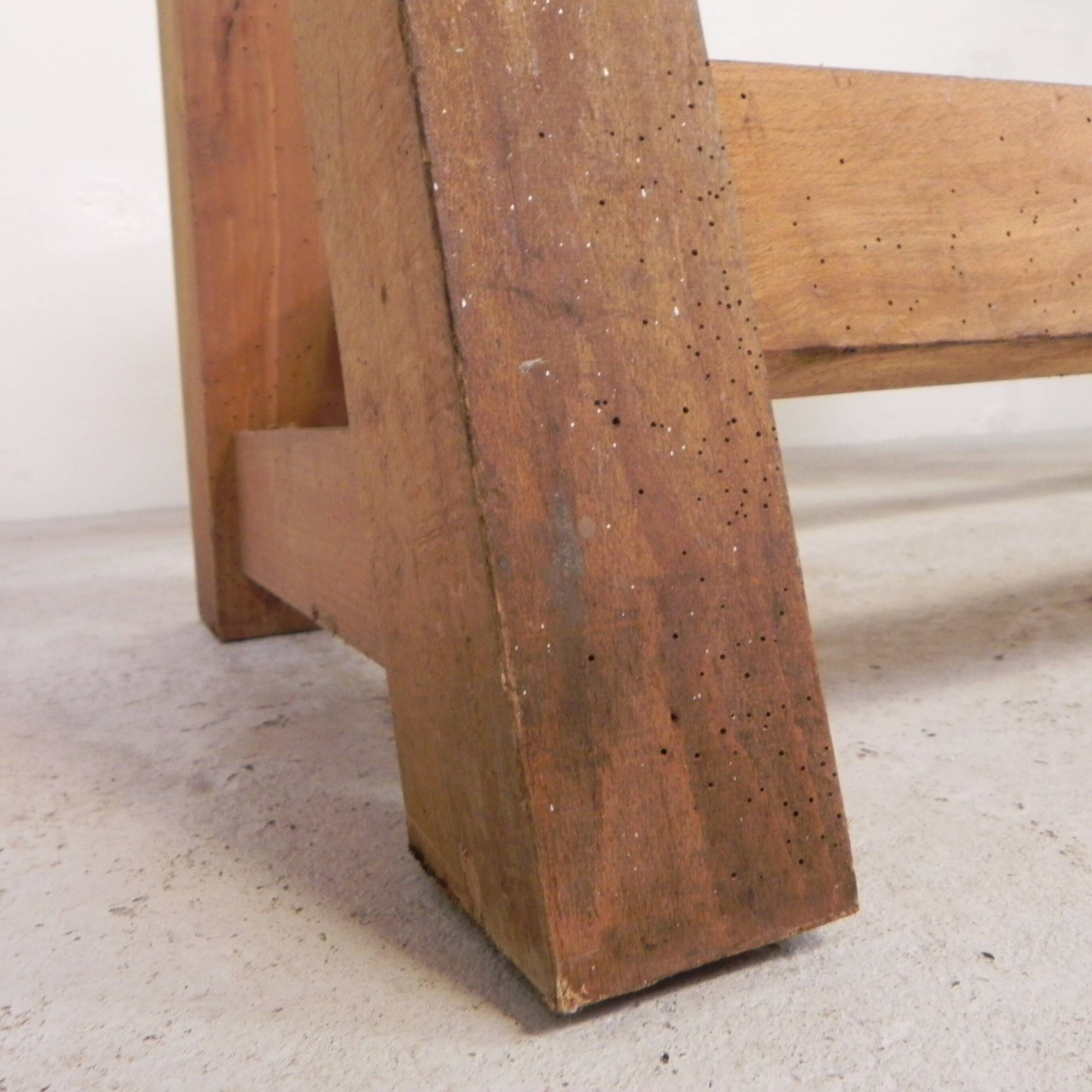 Oak workbench 2 meters long, 1950s